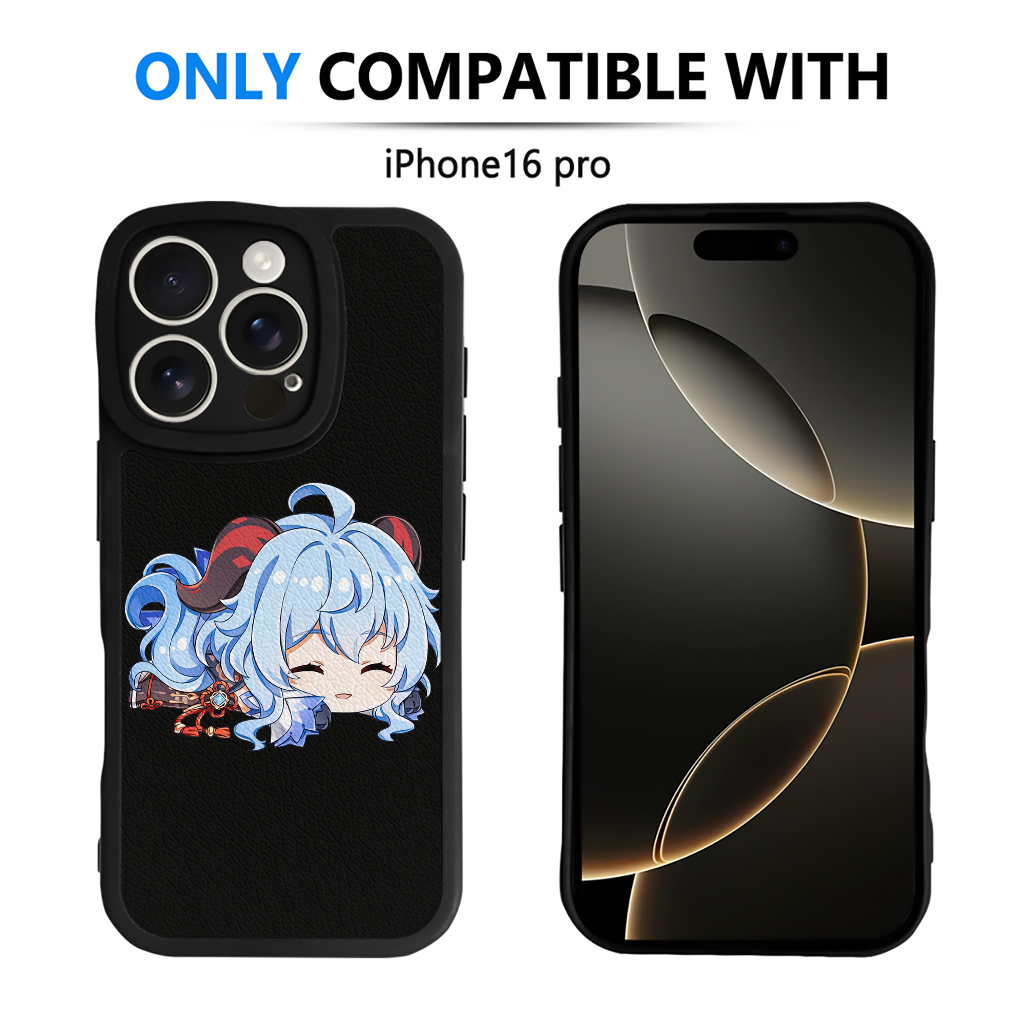 げんし神 甘雨 かんう genshin Ganyu 【iPhone 16シリーズ対応】シリコンスマホケース（レザー調） 材質：シリコン